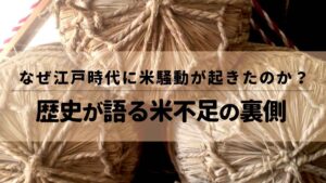 なぜ江戸時代に米騒動が起きたのか？歴史が語る米不足の裏側