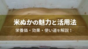 米ぬかの魅力と活用法｜栄養価・効果・使い道を解説！